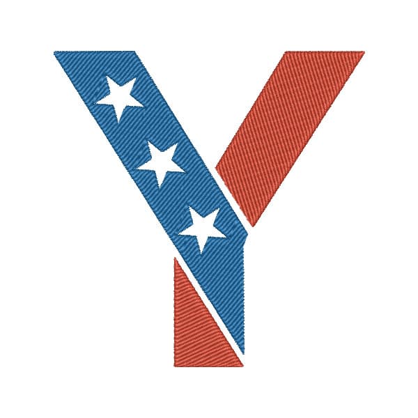 Matriz de Bordado  Letra Y bandeira americana Matriz de Bordado  Letra Y bandeira americana