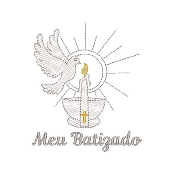 Matriz de Bordado  Pia de Batismo e Espírito Santo (Pontos Leves)