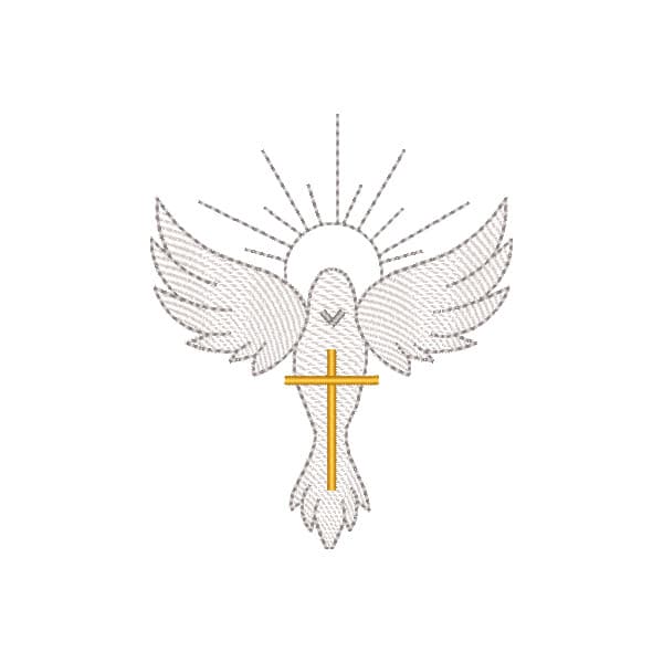 Matriz de Bordado  Pombinha Espírito Santo Batizado (Pontos Leves)