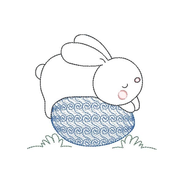 Matriz de Bordado  Coelhos em Contorno (Pontos Leves)