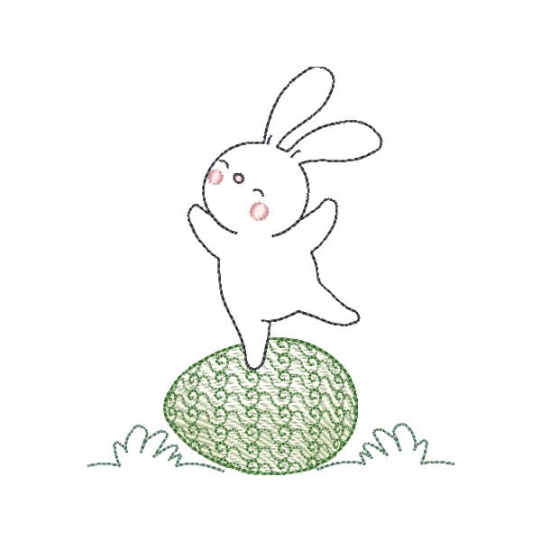 Matriz de Bordado  Coelhos em Contorno (Pontos Leves)