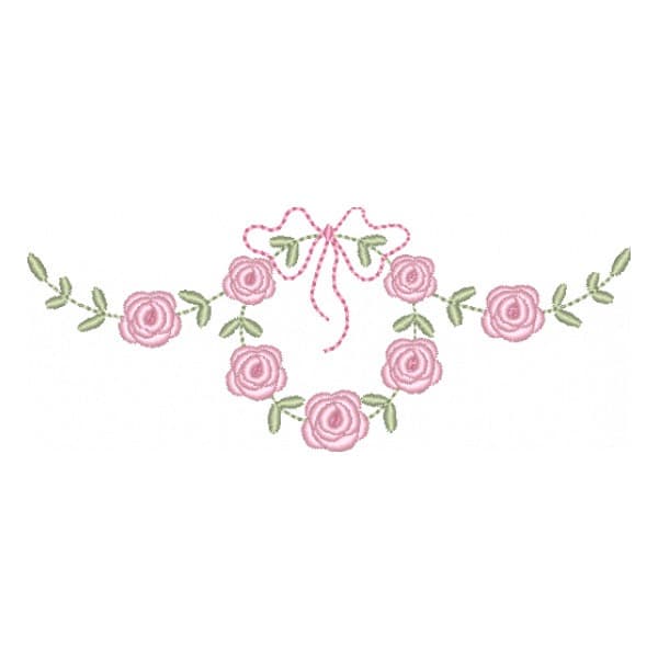 Matriz de Bordado  Arranjos com Laço e Rosas