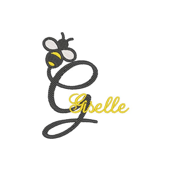 Matriz de Bordado  Monograma Abelha Letra G Matriz de Bordado  Monograma Abelha Letra G
