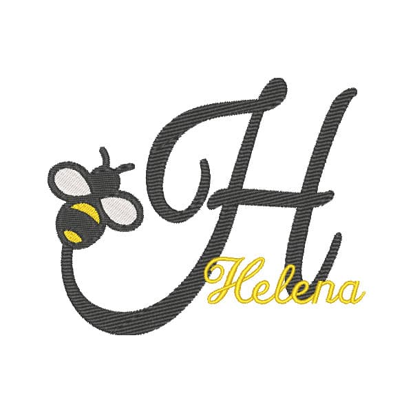 Matriz de Bordado  Monograma Abelha Letra H Matriz de Bordado  Monograma Abelha Letra H