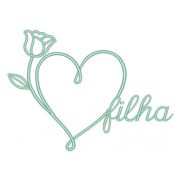 Matriz de Bordado  Coracao Filha Matriz de Bordado  Coracao Filha