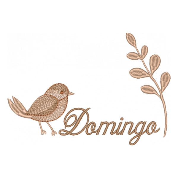 Matriz de Bordado  Passaro Semaninha Domingo