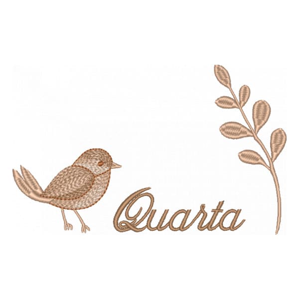 Matriz de Bordado  Passaro Semaninha Quarta