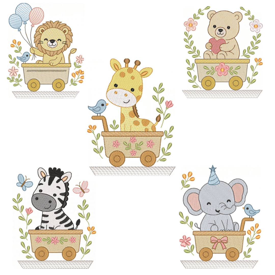  Pacote de Matrizes Animais Safari no Carrinho (Pontos Leves)