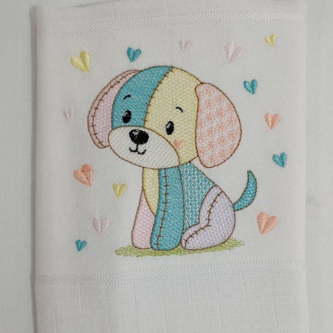 Matriz de Bordado  Cachorrinho Patchwork (Pontos Leves)