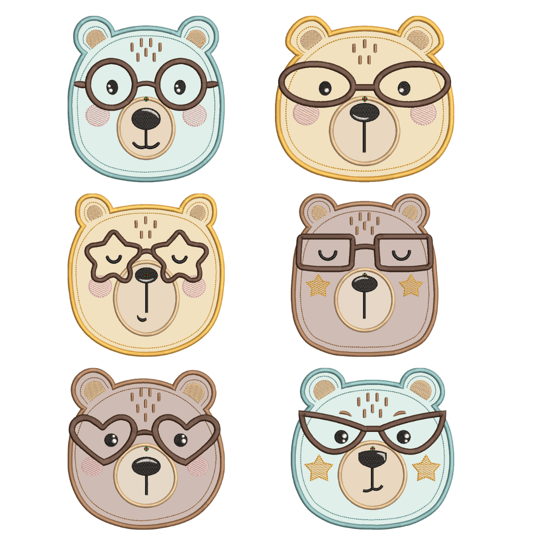 Pacote de Matrizes Rostinhos Ursinhos (Aplique)  Pacote de Matrizes Rostinhos Ursinhos (Aplique)