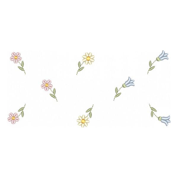 Matriz de Bordado  Barrado Floral Delicado