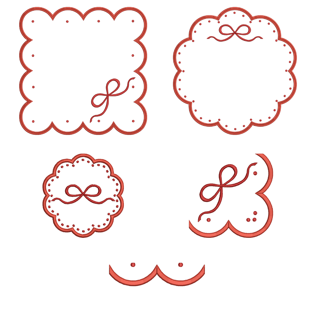 Pacote de Matrizes Sousplat Laço (Aplique)  Pacote de Matrizes Sousplat Laço (Aplique)