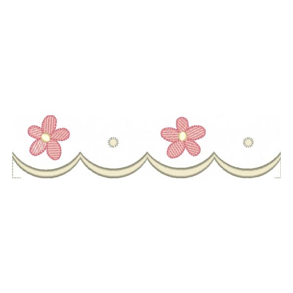 Matriz de Bordado  Barrinha Floral ( Pontos Leves )
