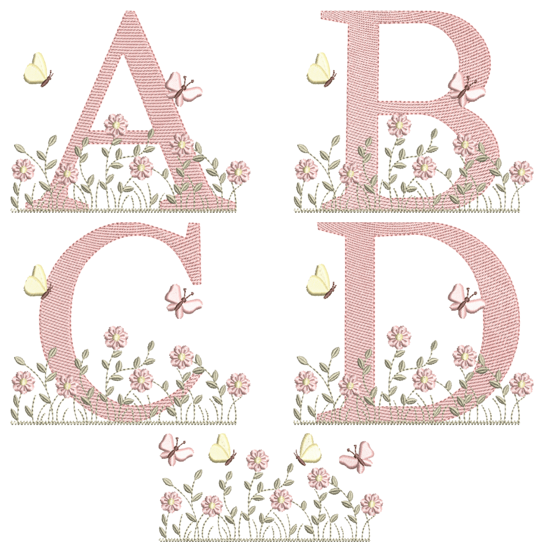  Pacote de Matrizes Alfabeto Jardim Encantado (Pontos Leves)