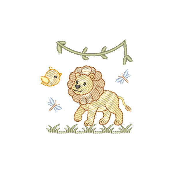 Matriz de Bordado  Leão Safari (Pontos Leves)