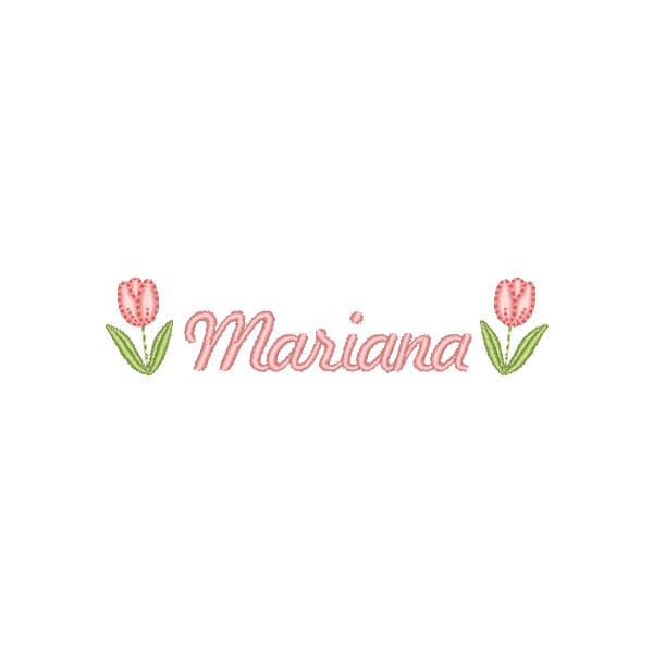 Matriz de Bordado  Nome com Flores