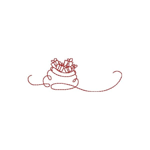 Matriz de Bordado  Presente de Natal Minimalista (Redwork)