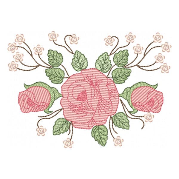 Matriz de Bordado  Rosas (Pontos Leves)