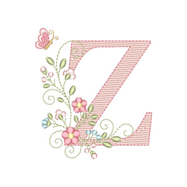 Matriz de Bordado  Letra Z Alfabeto Doce Primavera (Pontos Leves) Matriz de Bordado  Letra Z Alfabeto Doce Primavera (Pontos Leves)