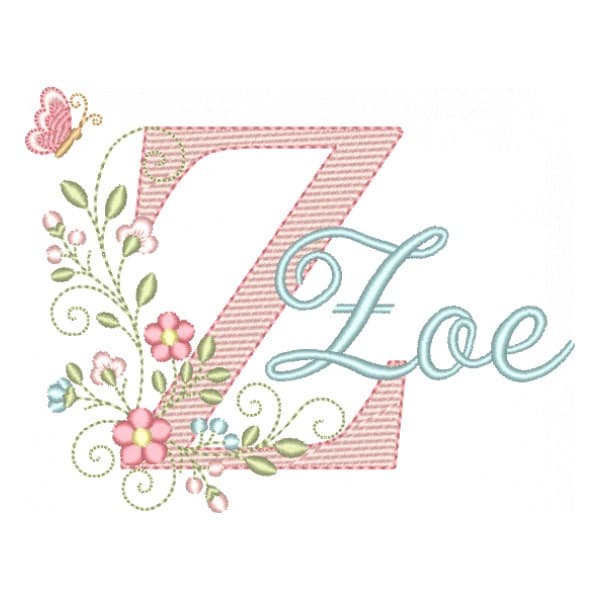 Matriz de Bordado  Letra Z com Nome Alfabeto Doce Primavera (Pontos Leves) Matriz de Bordado  Letra Z com Nome Alfabeto Doce Primavera (Pontos Leves)