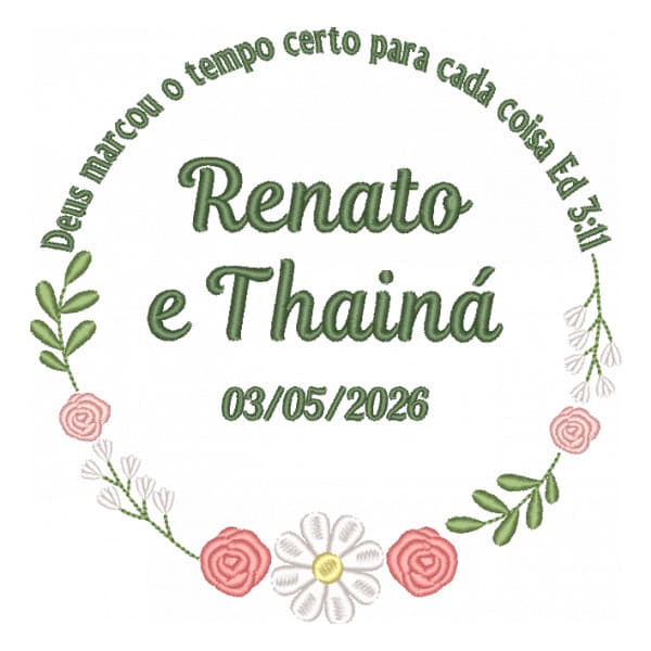 Matriz de Bordado  Moldura com Rosas