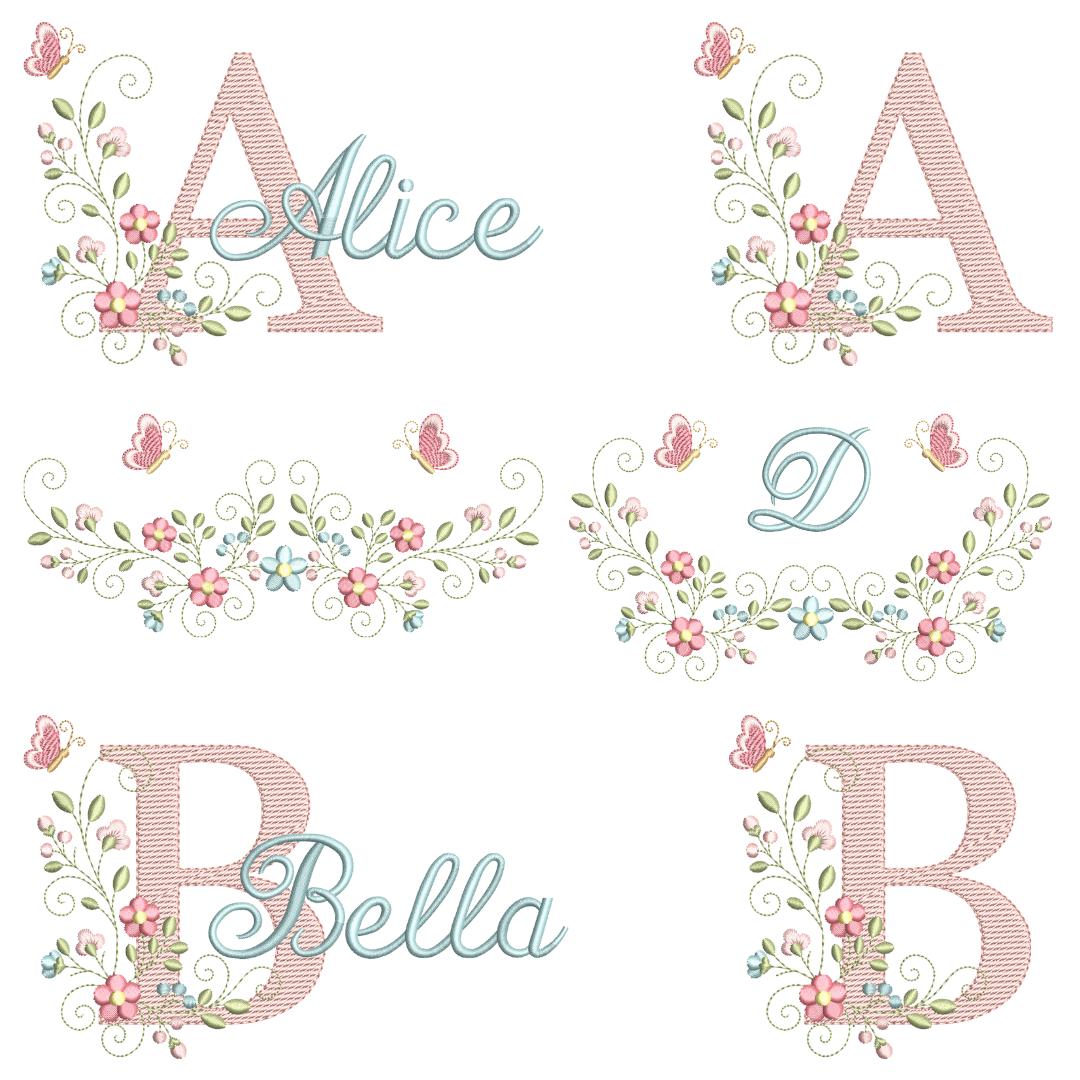 Pacote de Matrizes Alfabeto Doce Primavera (Pontos Leves)  Pacote de Matrizes Alfabeto Doce Primavera (Pontos Leves)