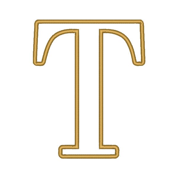 Matriz de Bordado  T - Alfabeto Bodone (Aplique)