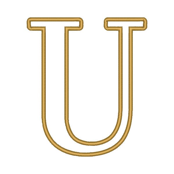 Matriz de Bordado  U - Alfabeto Bodone - Aplique (Aplique)
