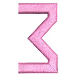 Matriz de Bordado  Monograma (angle block) numero 3